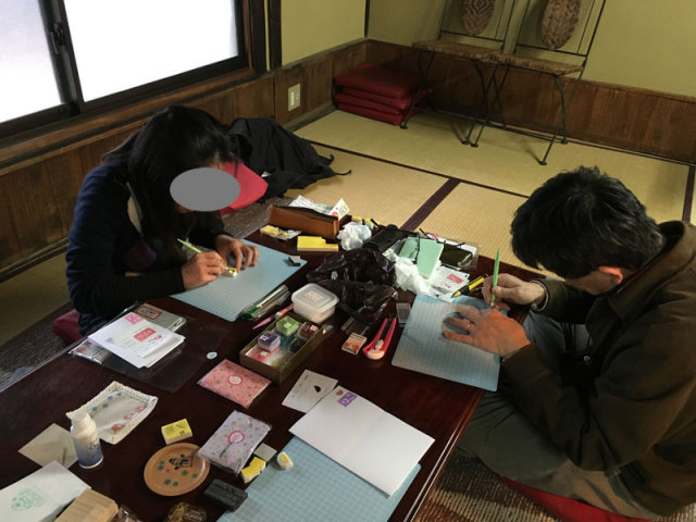 消しゴムはんこ教室 京町屋Cafe